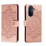 For Huawei Enjoy 50 Sun Mandala Embossing Pattern Phone Leather Case(Rose Gold)