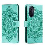 For Huawei Enjoy 50 Sun Mandala Embossing Pattern Phone Leather Case(Green)