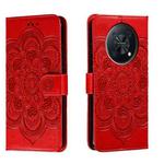 For Huawei Enjoy 50 Pro Sun Mandala Embossing Pattern Phone Leather Case(Red)