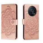 For Huawei Enjoy 50 Pro Sun Mandala Embossing Pattern Phone Leather Case(Rose Gold)