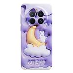 For Huawei Mate 50 Pro Stereo Vision Pattern PC Phone Case(Moon Rabbit)