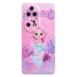 For Huawei P50 Pro Stereo Vision Pattern PC Phone Case(Pink Mermaid)