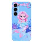 For Samsung Galaxy S23 5G Stereo Vision Pattern PC Phone Case(Blue Mermaid)