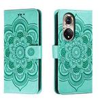 For Honor 50 Pro Sun Mandala Embossing Pattern Phone Leather Case(Green)