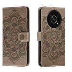 For Honor X30 5G Sun Mandala Embossing Pattern Phone Leather Case(Grey)