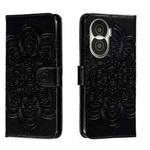 For Honor X40i Sun Mandala Embossing Pattern Phone Leather Case(Black)