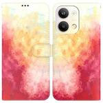 For OPPO Reno9 Pro Watercolor Pattern Flip Leather Phone Case(Spring Cherry)