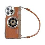 For iPhone 14 Pro Camera Style Phone Case(Brown)