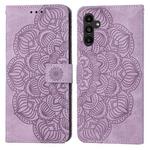 For Samsung Galaxy A24 4G Mandala Embossed Flip Leather Phone Case(Purple)