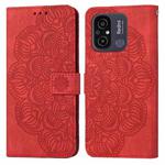 For Xiaomi Redmi 12C Mandala Embossed Flip Leather Phone Case(Red)