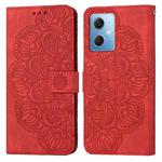 For Xiaomi Redmi Note 12 5G Global/Poco X5 Mandala Embossed Flip Leather Phone Case(Red)