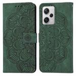For Xiaomi Redmi Note 12 Pro 5G/Poco X5 Pro Mandala Embossed Flip Leather Phone Case(Green)