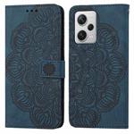 For Xiaomi Redmi Note 12 Pro 5G/Poco X5 Pro Mandala Embossed Flip Leather Phone Case(Blue)