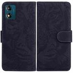 For Motorola Moto E13 Tiger Embossing Pattern Flip Leather Phone Case(Black)