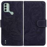 For Nokia C31 Tiger Embossing Pattern Flip Leather Phone Case(Black)