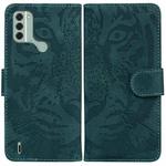 For Nokia C31 Tiger Embossing Pattern Flip Leather Phone Case(Green)