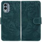 For Nokia X30 Tiger Embossing Pattern Flip Leather Phone Case(Green)