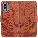 For Nokia X30 Tiger Embossing Pattern Flip Leather Phone Case(Brown)