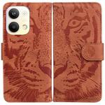For OPPO Reno9 Pro Tiger Embossing Pattern Flip Leather Phone Case(Brown)