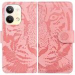For OPPO Reno9 Pro Tiger Embossing Pattern Flip Leather Phone Case(Pink)
