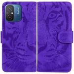 For Xiaomi Redmi 12C / 11A Tiger Embossing Pattern Flip Leather Phone Case(Purple)