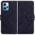 For Xiaomi Redmi Note 12 4G Global Tiger Embossing Pattern Flip Leather Phone Case(Black)