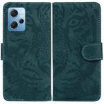 For Xiaomi Redmi Note 12 4G Global Tiger Embossing Pattern Flip Leather Phone Case(Green)