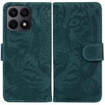 For Honor X8a Tiger Embossing Pattern Flip Leather Phone Case(Green)