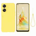 ForOPPO Reno8 T 4G Pure Color Liquid Silicone Shockproof Phone Case(Yellow)