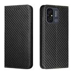 For Xiaomi Redmi 12C Carbon Fiber Texture Magnetic Flip Leather Phone Case(Black)