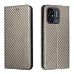 For Xiaomi Redmi 12C Carbon Fiber Texture Magnetic Flip Leather Phone Case(Grey)