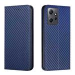 For Xiaomi Redmi Note 12 4G Global Carbon Fiber Texture Magnetic Flip Leather Phone Case(Blue)