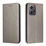 For Xiaomi Redmi Note 12 4G Global Carbon Fiber Texture Magnetic Flip Leather Phone Case(Grey)