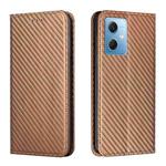 For Xiaomi Redmi Note 12 5G Global/Poco X5 Carbon Fiber Texture Magnetic Flip Leather Phone Case(Brown)