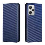 For Xiaomi Redmi Note 12 Pro 5G/Poco X5 Pro Carbon Fiber Texture Magnetic Flip Leather Phone Case(Blue)