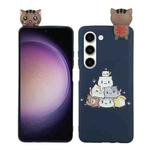 For Samsung Galaxy S23 5G Shockproof Cartoon TPU Phone Case(Stacked Cats)