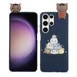 For Samsung Galaxy S23 Ultra 5G Shockproof Cartoon TPU Phone Case(Stacked Cats)