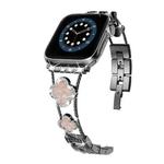 Four-leaf Clover Diamond Watch Band For Apple Watch Series 8&7 41mm / SE 2&6&SE&5&4 40mm / 3&2&1 38mm(Black Colorful Shell)
