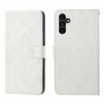 For Samsung Galaxy A24 4G Ethnic Style Embossed Pattern Leather Phone Case(White)