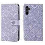 For Samsung Galaxy A24 4G Ethnic Style Embossed Pattern Leather Phone Case(Purple)