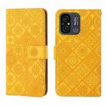 For Xiaomi Redmi 12C Ethnic Style Embossed Pattern Leather Phone Case(Yellow)