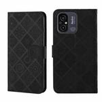 For Xiaomi Redmi 12C Ethnic Style Embossed Pattern Leather Phone Case(Black)
