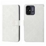 For Xiaomi Redmi 12C Ethnic Style Embossed Pattern Leather Phone Case(White)