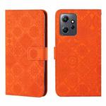 For Xiaomi Redmi Note 12 4G Global Ethnic Style Embossed Pattern Leather Phone Case(Orange)