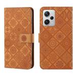 For Xiaomi Redmi Note 12 Pro 5G/Poco X5 Pro Ethnic Style Embossed Pattern Leather Phone Case(Brown)