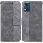 For Motorola Moto E13 Geometric Embossed Leather Phone Case(Grey)