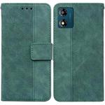 For Motorola Moto E13 Geometric Embossed Leather Phone Case(Green)
