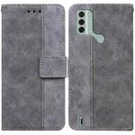 For Nokia C31 Geometric Embossed Leather Phone Case(Grey)