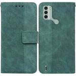 For Nokia C31 Geometric Embossed Leather Phone Case(Green)