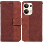 For OPPO Reno9 Pro+ Geometric Embossed Leather Phone Case(Brown)